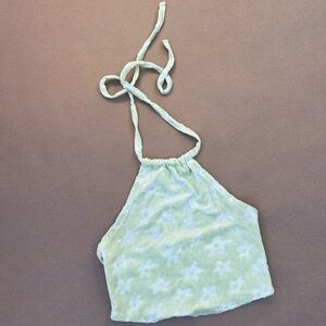Floral Halter Top in Light Green